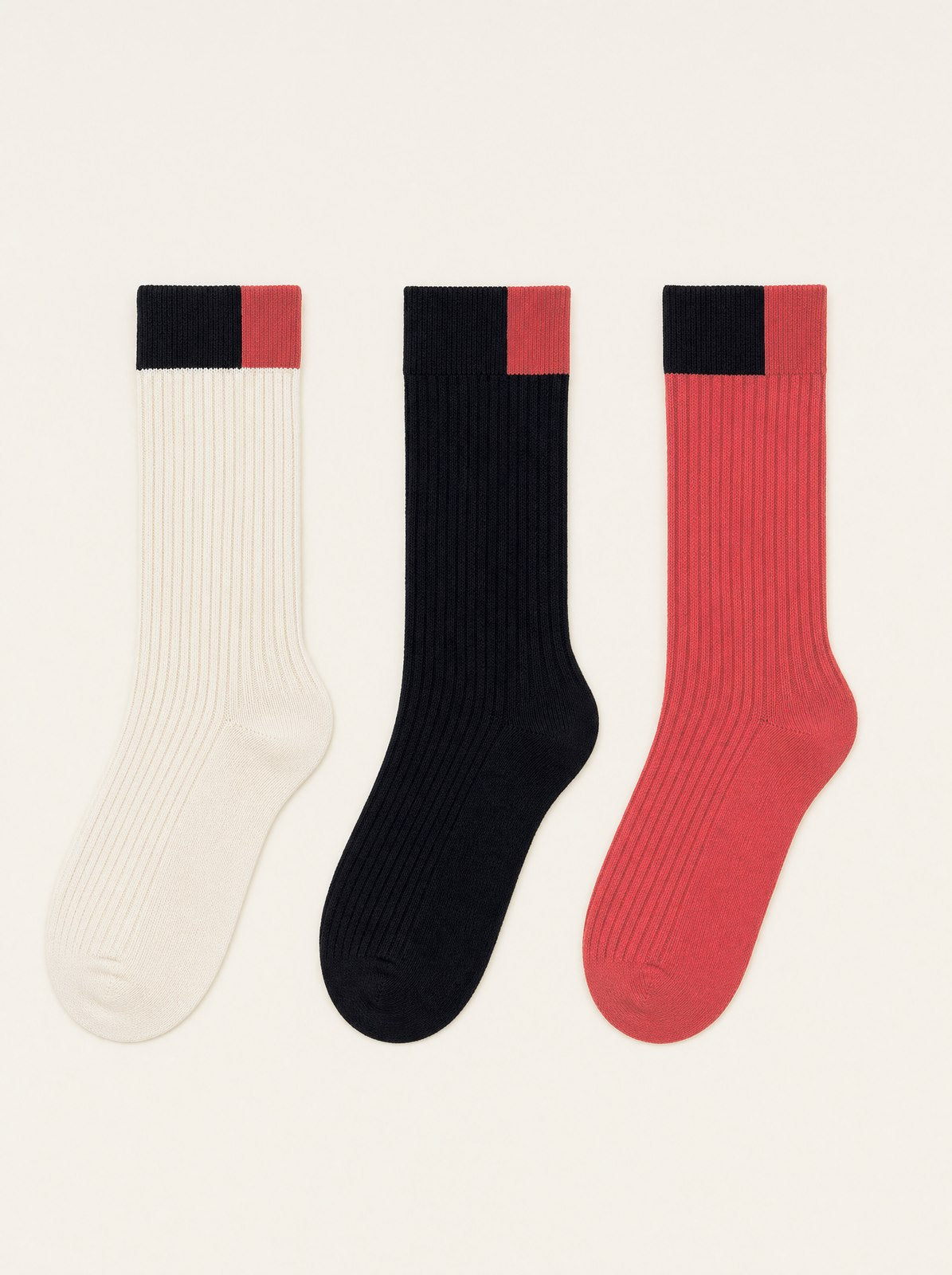 Signal Sock Three-Pack by Da Wang HiHi, ribbed crew